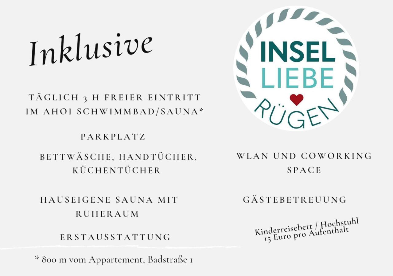 Das Appartement Inselliebe Ruegen Inkl Sauna Und 3H Taeglich Eintritt Ahoi Schwimmbad Sellin (Rugen) Exterior foto